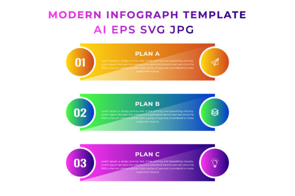 3 Step Modern Color Infographic Template