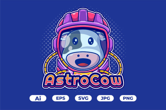 Cute Astronaut Cow Wearing Helmet Graphics