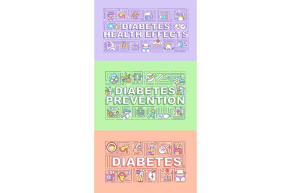 Diabetes Word Concepts Banner Set