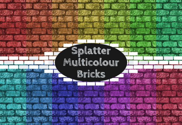 Paint Splatter Brick Backgrounds for Graphics and Backgrounds