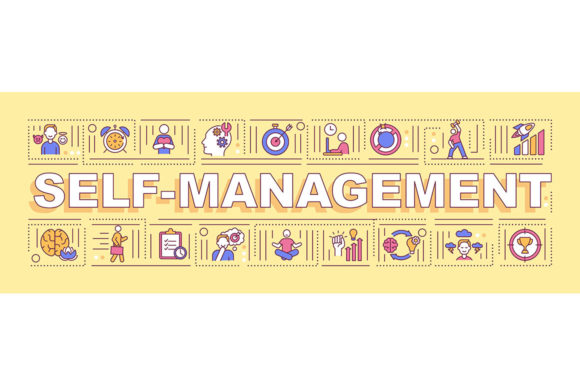 Self Management Word Concepts Banner: Graphics for Creative Projects