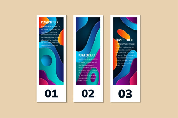 Vertical Banner Wave Liquid Dark Graphics